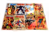 LOT OF 8 VINTAGE 1970'S - 80'S MARVEL IRON MAN COMIC BOOKS