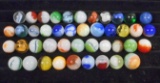 SMALL LOT OF VINTAGE MARBLES