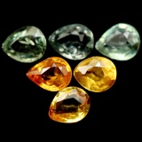 4.58 CT NATURAL HEATED! 13PCS FANCY COLOR SONGEA - AFRICA SAPPHIRE PEAR
