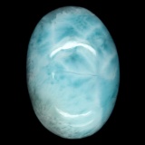 23.55 CT REAL! UNHEATED BLUE DOMINICAN REPUBLIC LARIMAR OVAL CABOCHON