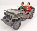 VINTAGE LAUREL & HARDY WILLY JEEP TOY