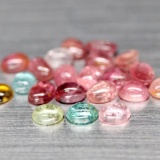 6.70 CT REAL! UNHEATED 21PCS FANCY COLOR NIGERIA TOURMALINE OVAL CABOCHON
