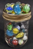 LOT OF VINTAGE MARBLES INCLUDING SHOOTERS