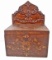 VINTAGE HAND CARVED WOODEN RECIPE BOX