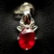 INVITING! REAL! 6 X 8 mm. RED RUBY 925 SILVER STERLINE PENDANT WHITE GOLD PLATED