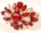 CLASSY RED GEMSTONE COSTUME FASHION JEWELRY BRACELET