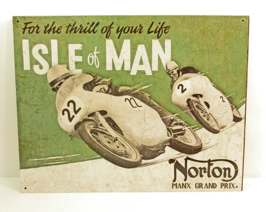 NORTON MOTORCYCLE ADVERTISING METAL SIGN