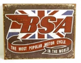 BSA MOTORCYCLE ADVERTISING METAL SIGN