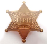 HOPALONG CASSIDY SHERIFF BRASS BADGE