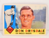 1960 TOPPS DON DRYSDALE NO. 475 BASEBALL CARD