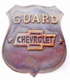 CHEVY CAR FACTORY GUARD BRASS BADGE