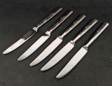 LOT OF 5 VINTAGE REED & BARTON STAINLESS STEEL KNIVES