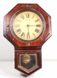 VINTAGE BULOVA WALL CLOCK W/ PENDULUM