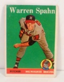 1958 TOPPS NO. 270 HOF WARREN SPAHN BASEBALL CARD
