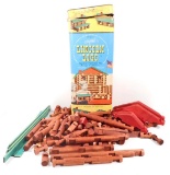 LOT OF VINTAGE LINCOLN LOGS IN ORIGINAL CONTAINER