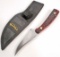 FISHING KNIFE W/ RED HANDLE & SHEATH