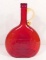 VINTAGE RED & YELLOW ART GLASS VASE / JUG