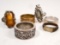 LOT OF 6 VINTAGE RINGS - MOTHER OF PEARL, ETC