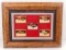 VINTAGE ENAMELED STAMPS OF OLD CARS DISPLAY - FRAMED