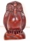 BOXWOOD OWL NETSUKE FIGURINE