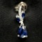 INVITING! REAL! DEEP BLUE SAPPHIRE & WHITE CZ 925 SILVER STERLING PENDANT
