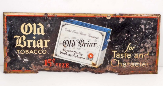 VINTAGE OLD BRIAR TOBACCO PORCELAIN ADVERTISING SIGN