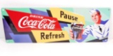 DRINK COCA COLA PAUSE AND REFRESH EMBOSSED METAL TIN SIGN