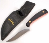 FISHING KNIFE W/ BLACK HANDLE & SHEATH