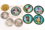 LOT OF 5 VINTAGE BASEBALL TIN CAPS & SPORTS COINS / TOKENS