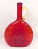 VINTAGE RED & YELLOW ART GLASS VASE / JUG