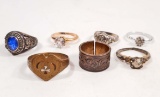 LOT OF 7 VINTAGE RINGS - ONE IS A CLASS RING