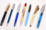 LOT OF 7 VINTAGE FOUNTAIN AND MECHANICAL PENS AND PENCILS
