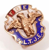 VINTAGE C. 1900'S FRATERNAL ORDER OF EAGLES ENAMELED LAPEL PIN