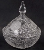 VINTAGE CRYSTAL CANDY DISH W/ LID