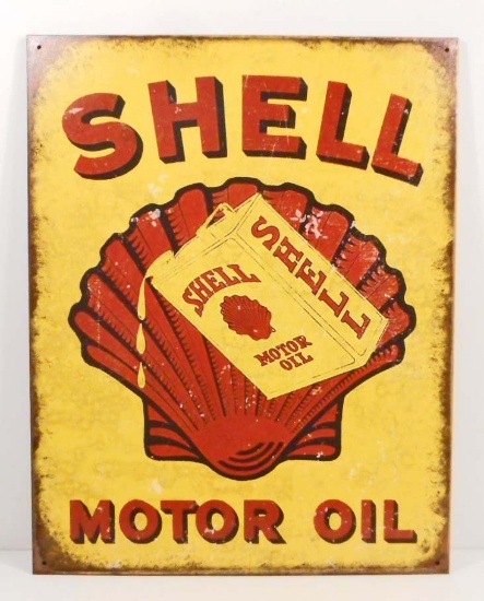 SHELL GAS & OIL METAL ADVERTISING SIGN