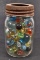 VINTAGE JAR OF MARBLES