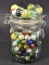 VINTAGE JAR OF MARBLES