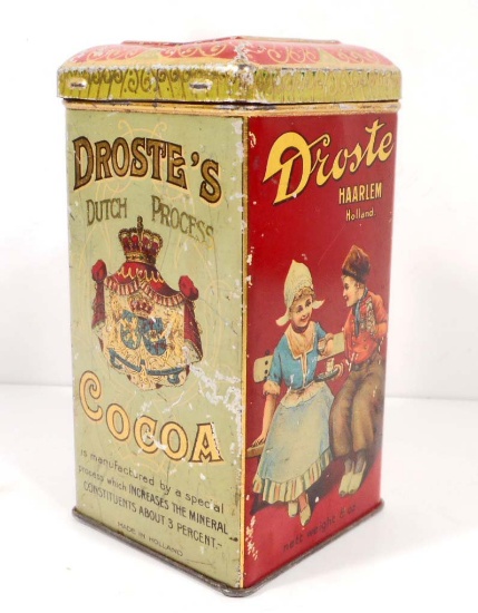 VINTAGE DROSTE COCOA ADVERTISING TIN