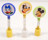 LOT OF 3 VINTAGE MICKY MOUSE PENCIL TOPPERS