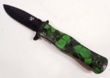 GREEN SKULLS POCKET KNIFE