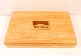 MARLBORO TOBACCIANA POKER GAME SET IN WOODEN ADVERTISING BOX