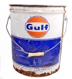 VINTAGE GULF OIL LARGE ADVERTISING CAN