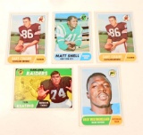 LOT OF 5 VINTAGE 1968 TOPPS FOOTBALL CARDS