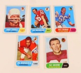 LOT OF 5 VINTAGE 1968 TOPPS FOOTBALL CARDS