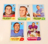 LOT OF 5 VINTAGE 1968 TOPPS FOOTBALL CARDS