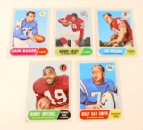 LOT OF 5 VINTAGE 1968 TOPPS FOOTBALL CARDS