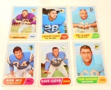 LOT OF 6 VINTAGE 1968 TOPPS FOOTBALL CARDS