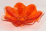 VINTAGE ORANGE VIKING GLASS DISH