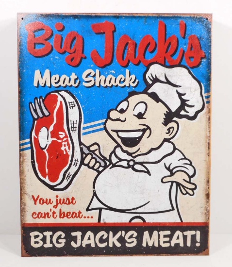 BIG JACKS MEAT SHACK FUNNY METAL SIGN