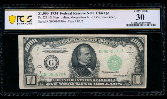 1934 $1000 Chicago FRN PCGS 30
